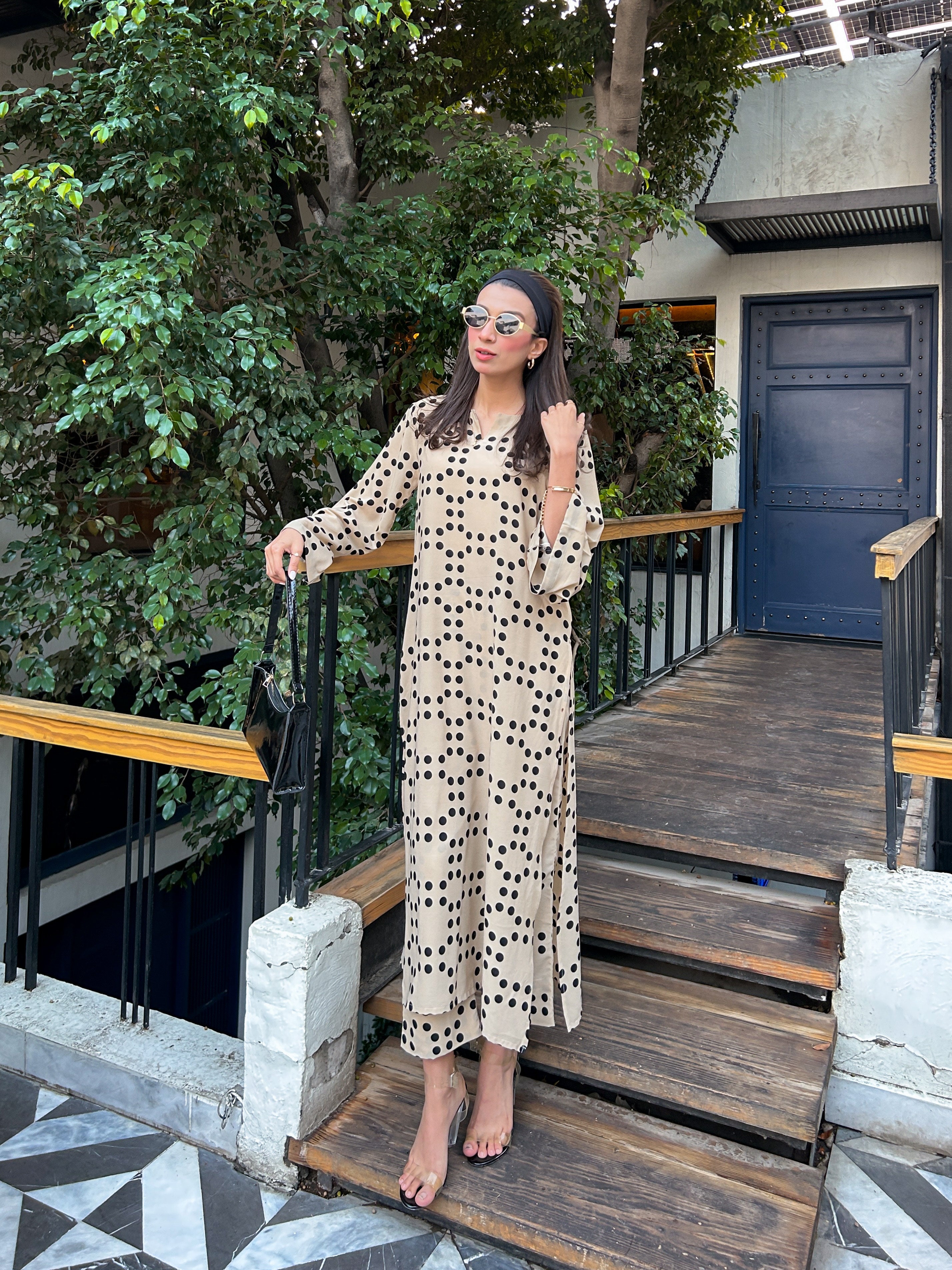 Manahils Stitched Polka Dot