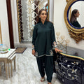 Manahils Stitched Co Ords Co-Ord Dark Green Embroidered