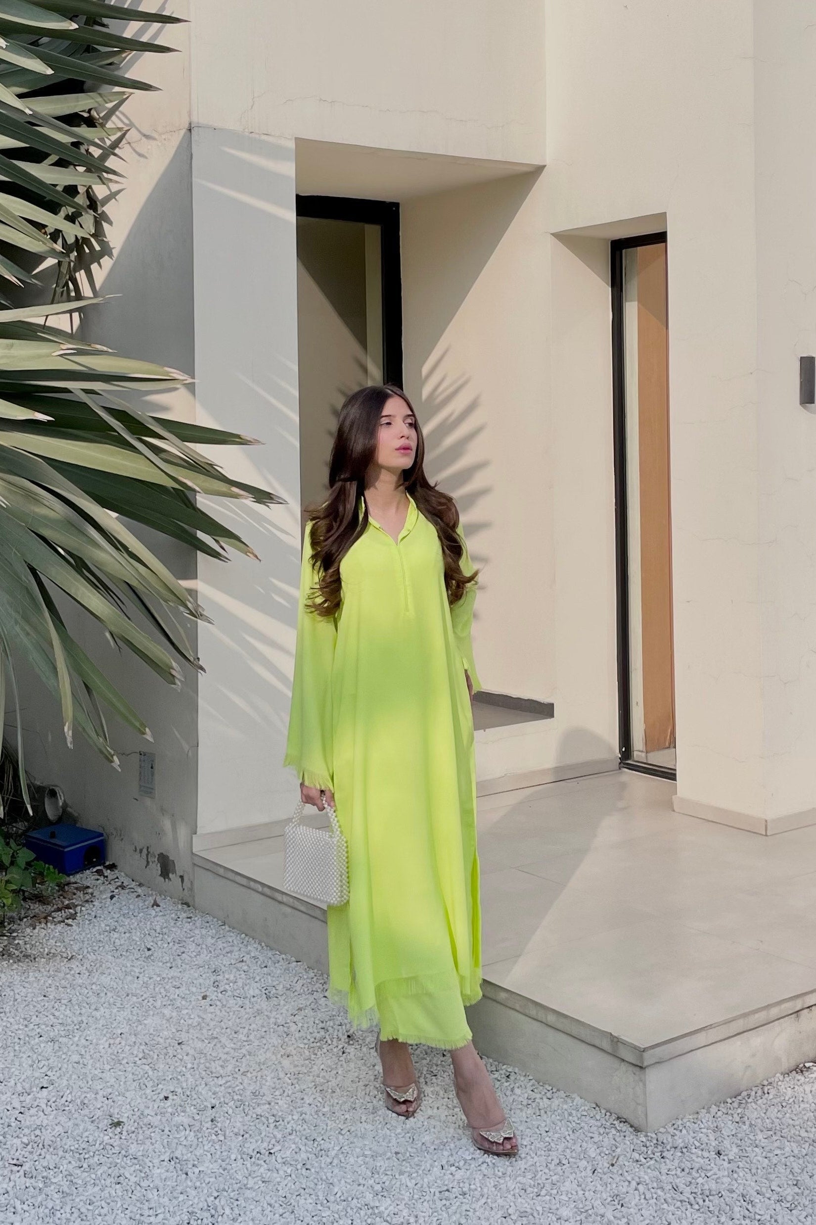 Manahils Stitched Threaded Love Neon