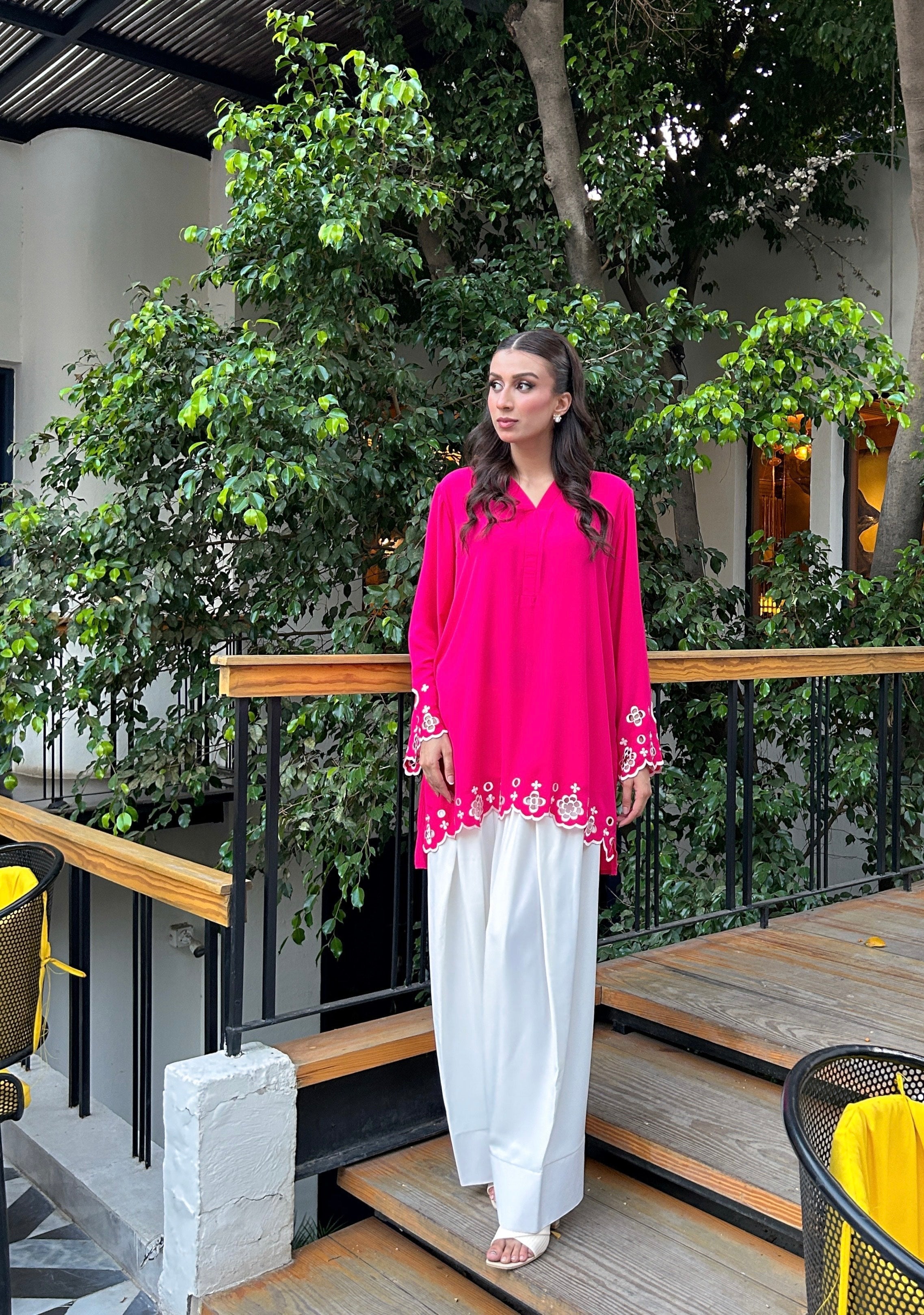 Manahils Stitched Pink Flair