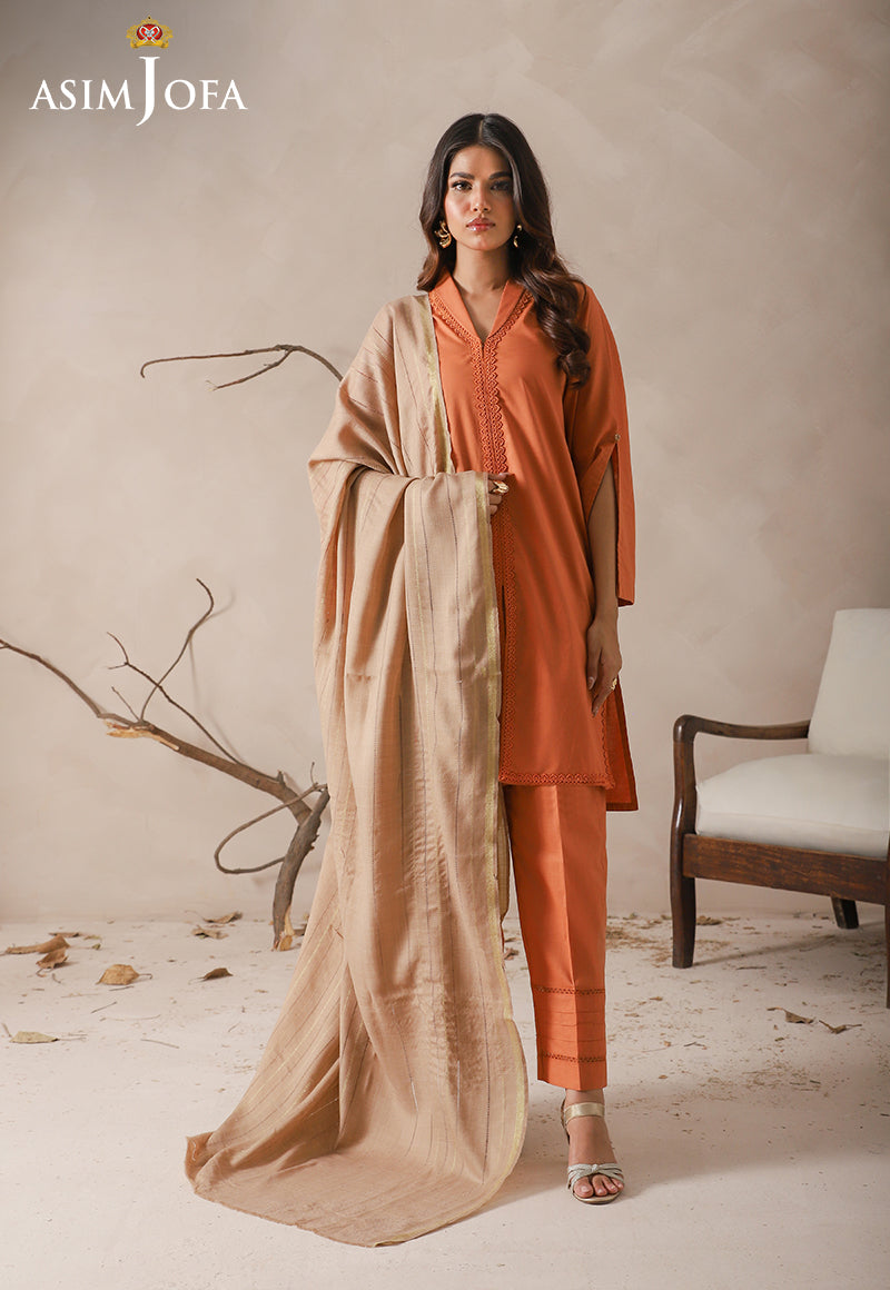 Asim Jofa Shawl Ajhs-11 Zari Border Shawl 1 Pc