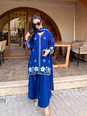 Zaman By MNM Stitched 3 Piece Ramen Silk Collection'2025-Niva