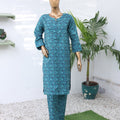 Suntex Stitched Co Ords Printed Lawn Suit-OS-2642-Teal