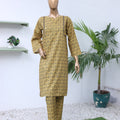 Suntex Stitched Co Ords Printed Lawn Suit-OS-2651-Mustard