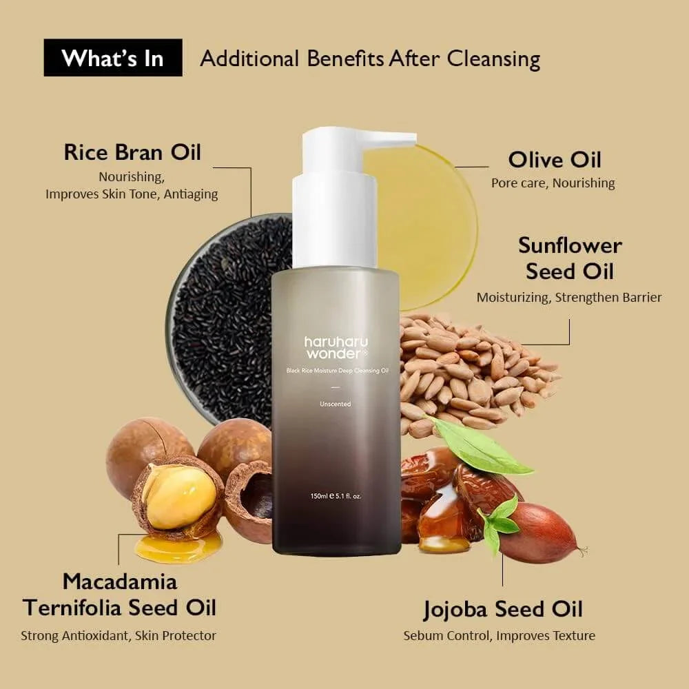 HaruHaru - Black Rice Moisture Deep Cleansing Oil - 150Ml