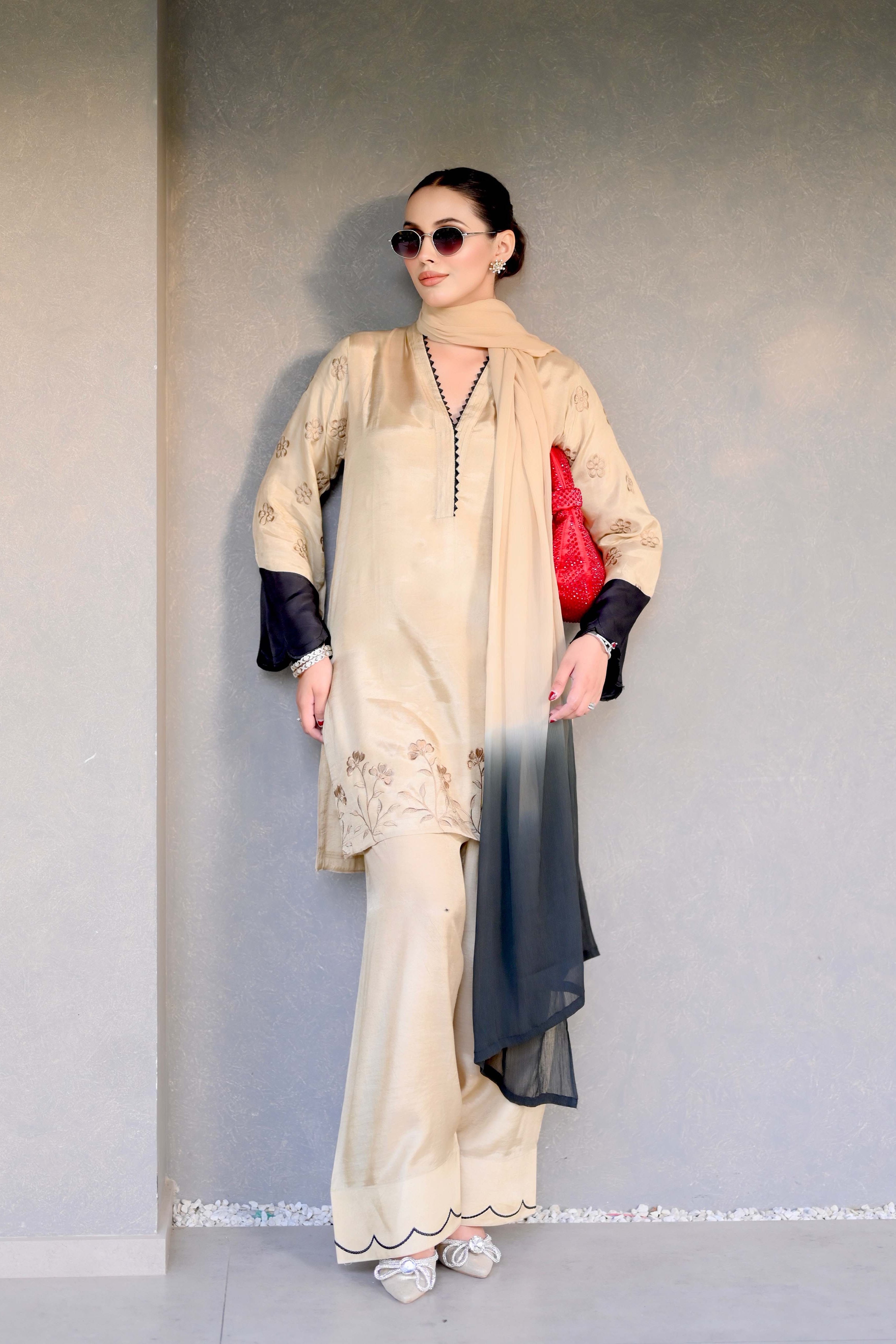 Zayne By Mashrib Stitched Summer Vol-01 Suit-Sahra - 3pc