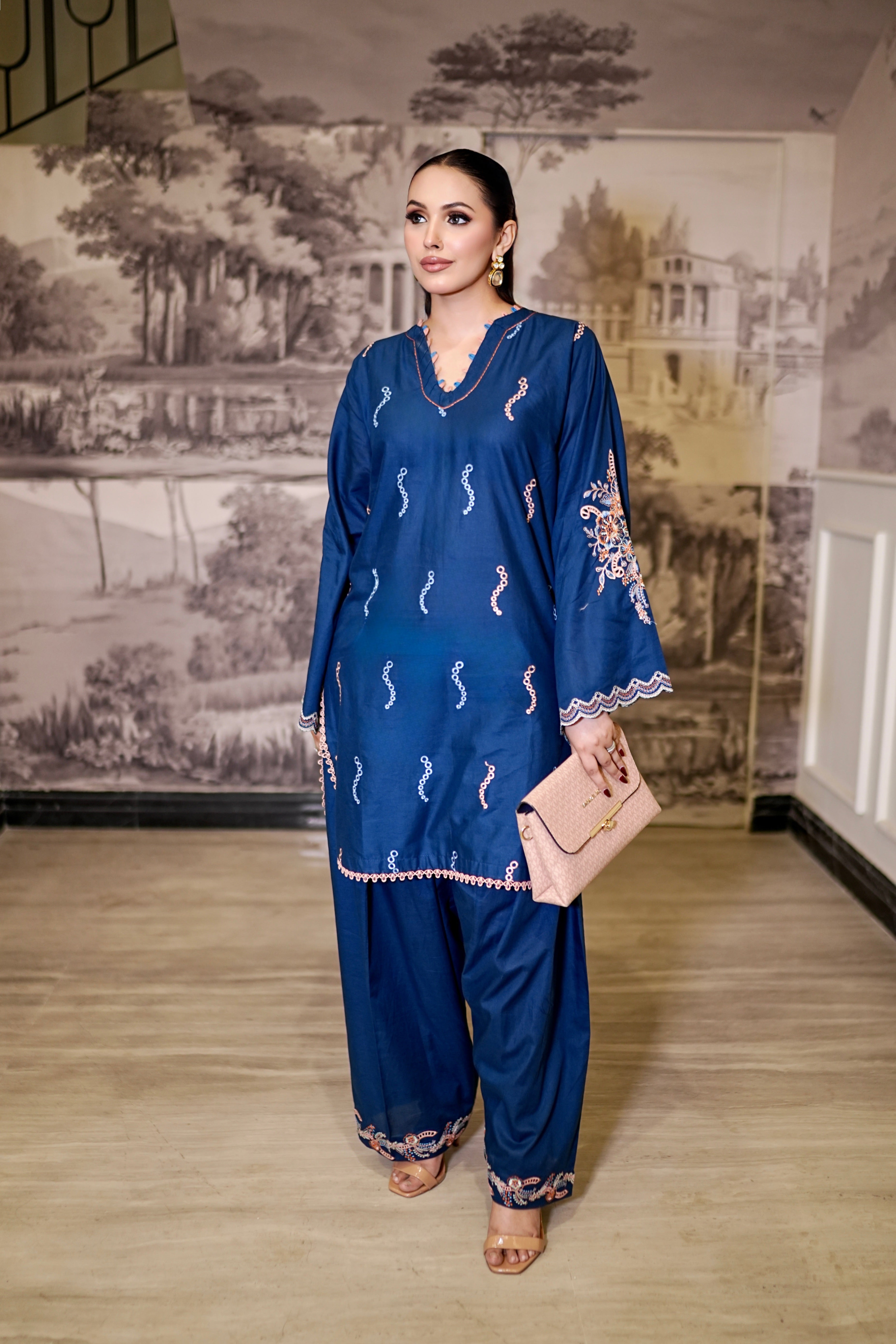 Day to Slay By Mashrib Stitched 2 Piece Summer Collection'2025-Midnight Wave