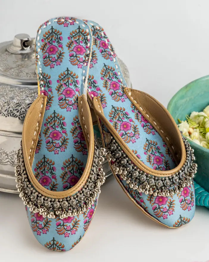 TJK Designs Khussa Suit-Phoolkari