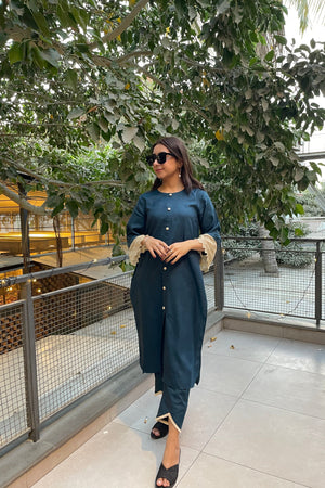 Urban Cut 2 Piece Cotton Embroidered Suit