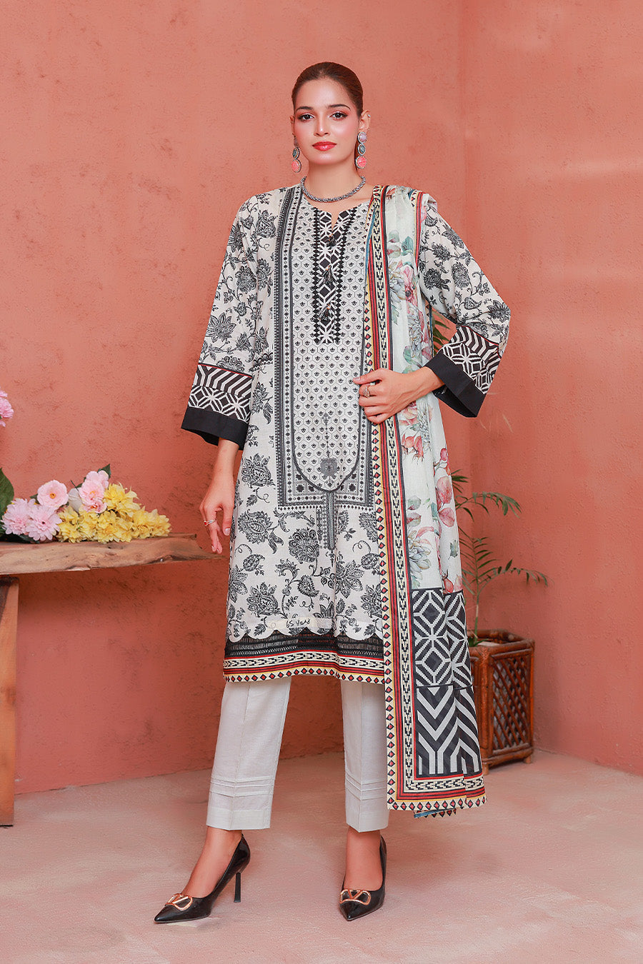 Basic Pret by Opole Stitched 3 Piece Lawn Collection-PL253P04
