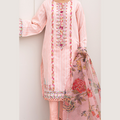 zellbury -Embroidered Shirt Shalwar Dupatta - Pink - Jacquard Suit-0286