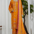 Bin Saeed Stitched 3 Piece Luxury Jacquard Vol-01 Suit-JAQ-2930-MUSTARD
