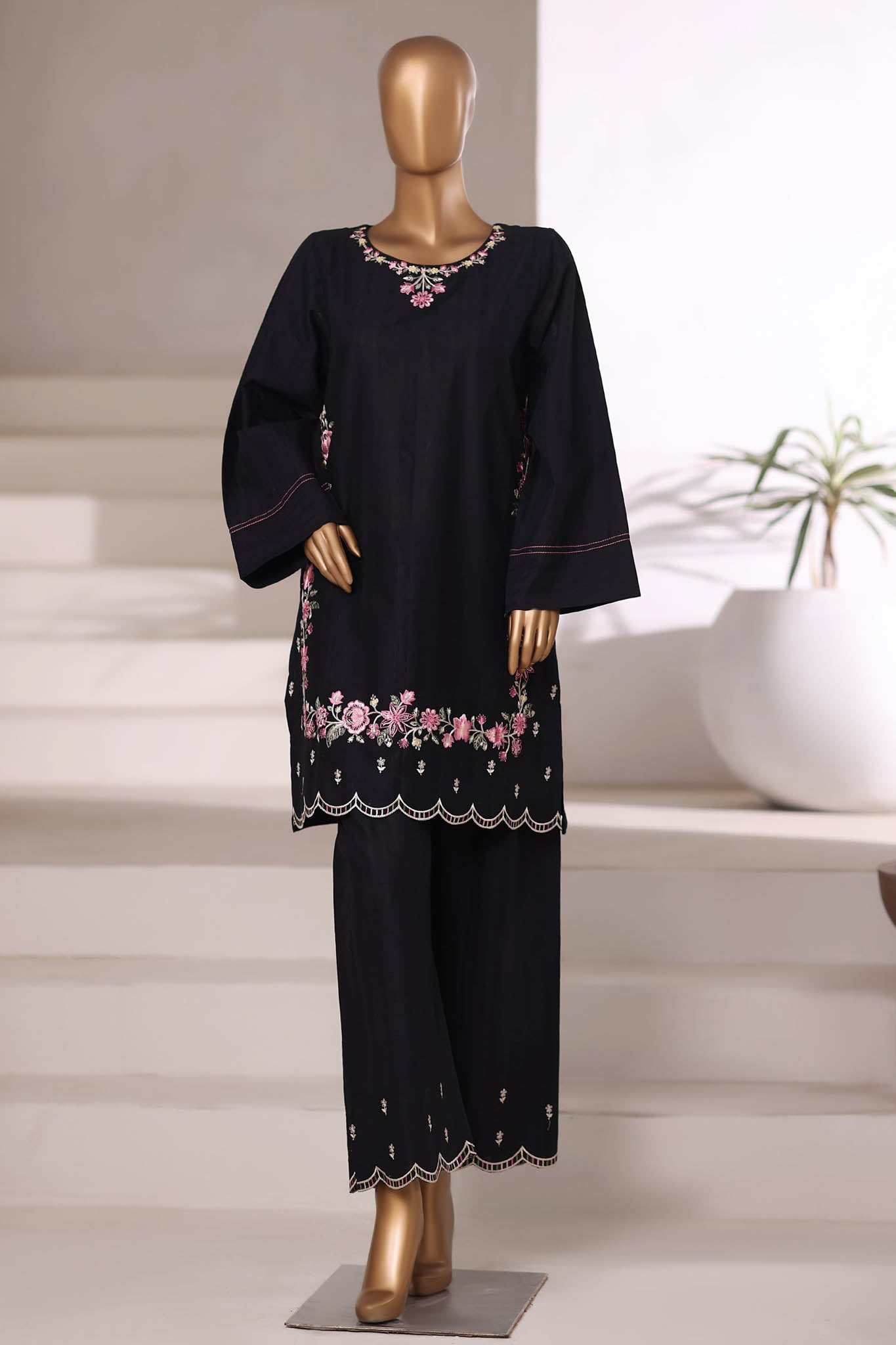 Vybe By Sada Bahar Stitched 2 Piece Emb Jacquard Set Vol-03 Collection'2025-JC-08-Black