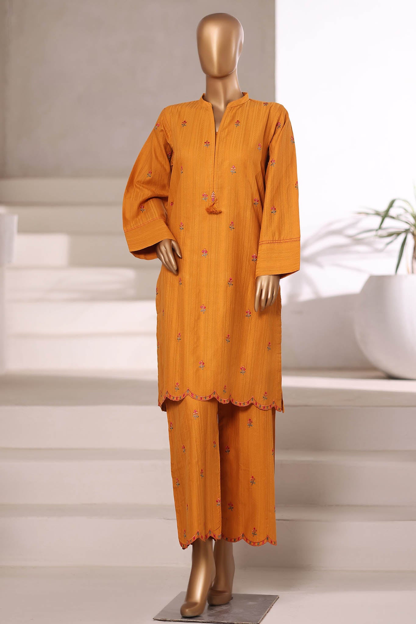 Vybe By Sada Bahar Stitched 2 Piece Emb Jacquard Set Vol-03 Collection'2025-JC-09-Golden