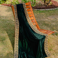 Velvet By Mannat Clothing Stitched Collection-Green Embroidered Shawl