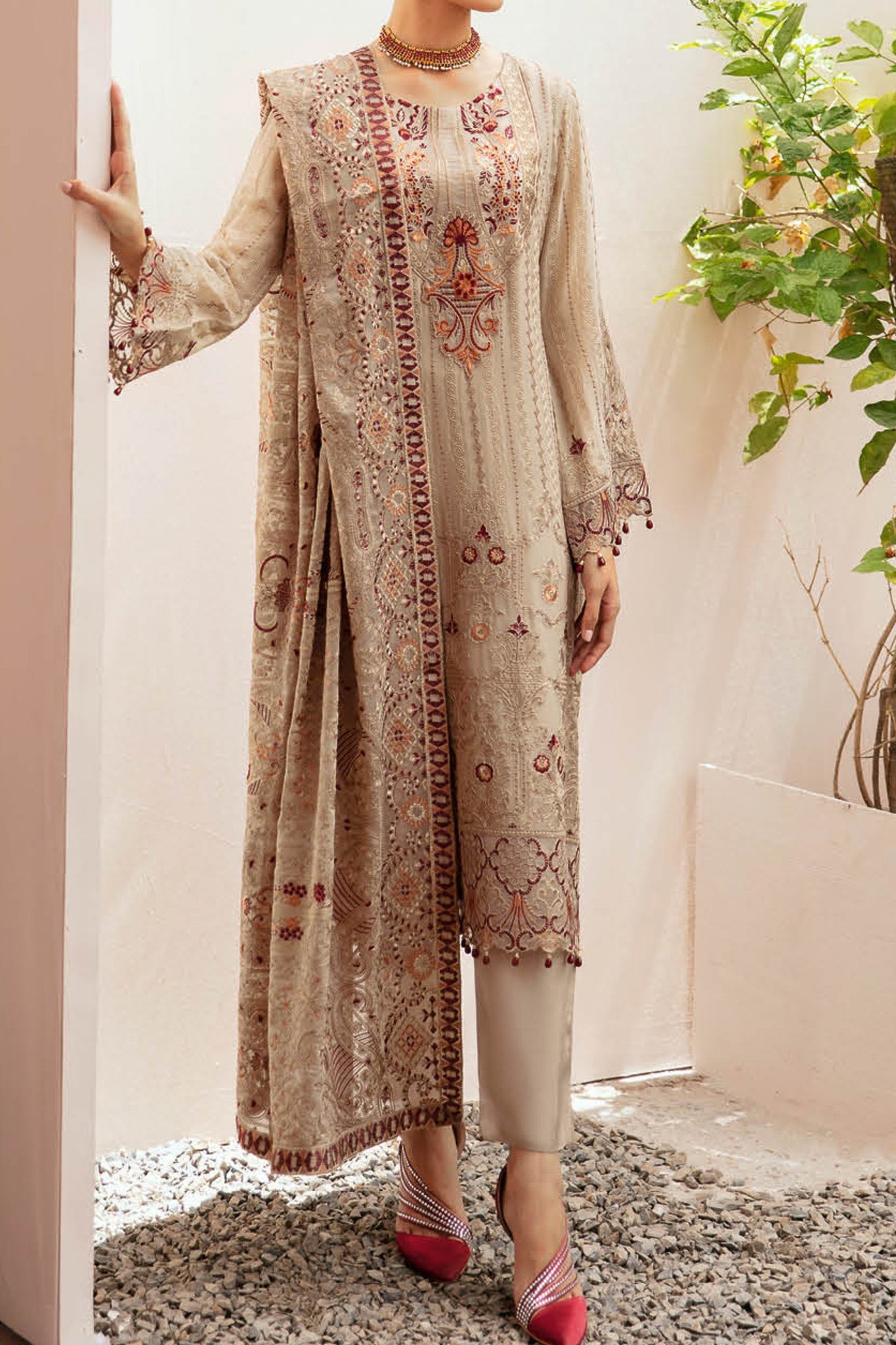 Kashish By Ramsha Unstitched 3 Piece Weightless Chiffon Vol-02 Collection'2024-K-206