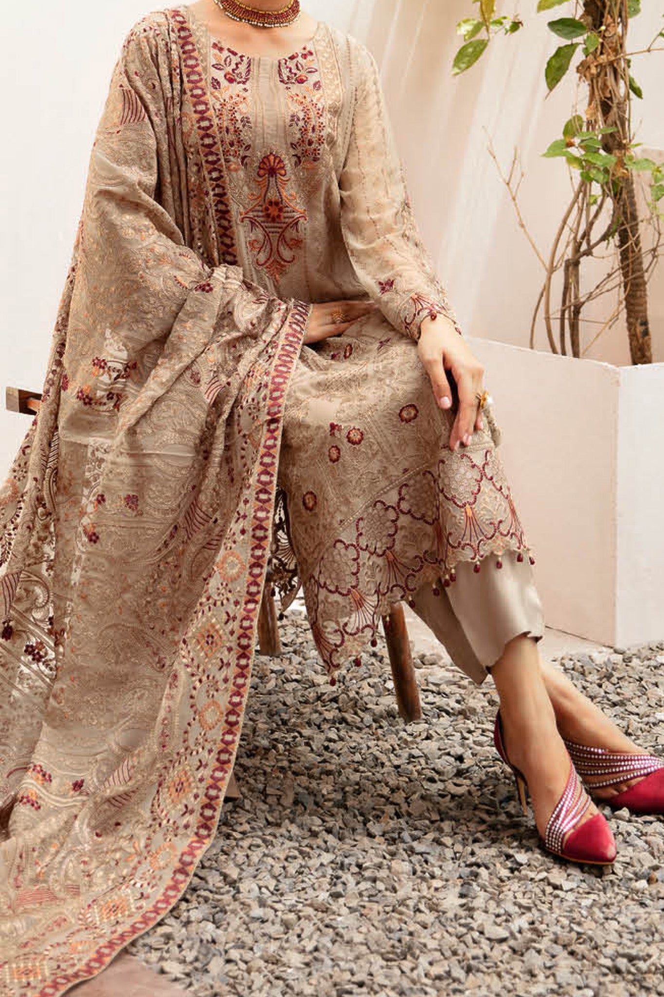 Kashish By Ramsha Unstitched 3 Piece Weightless Chiffon Vol-02 Collection'2024-K-206