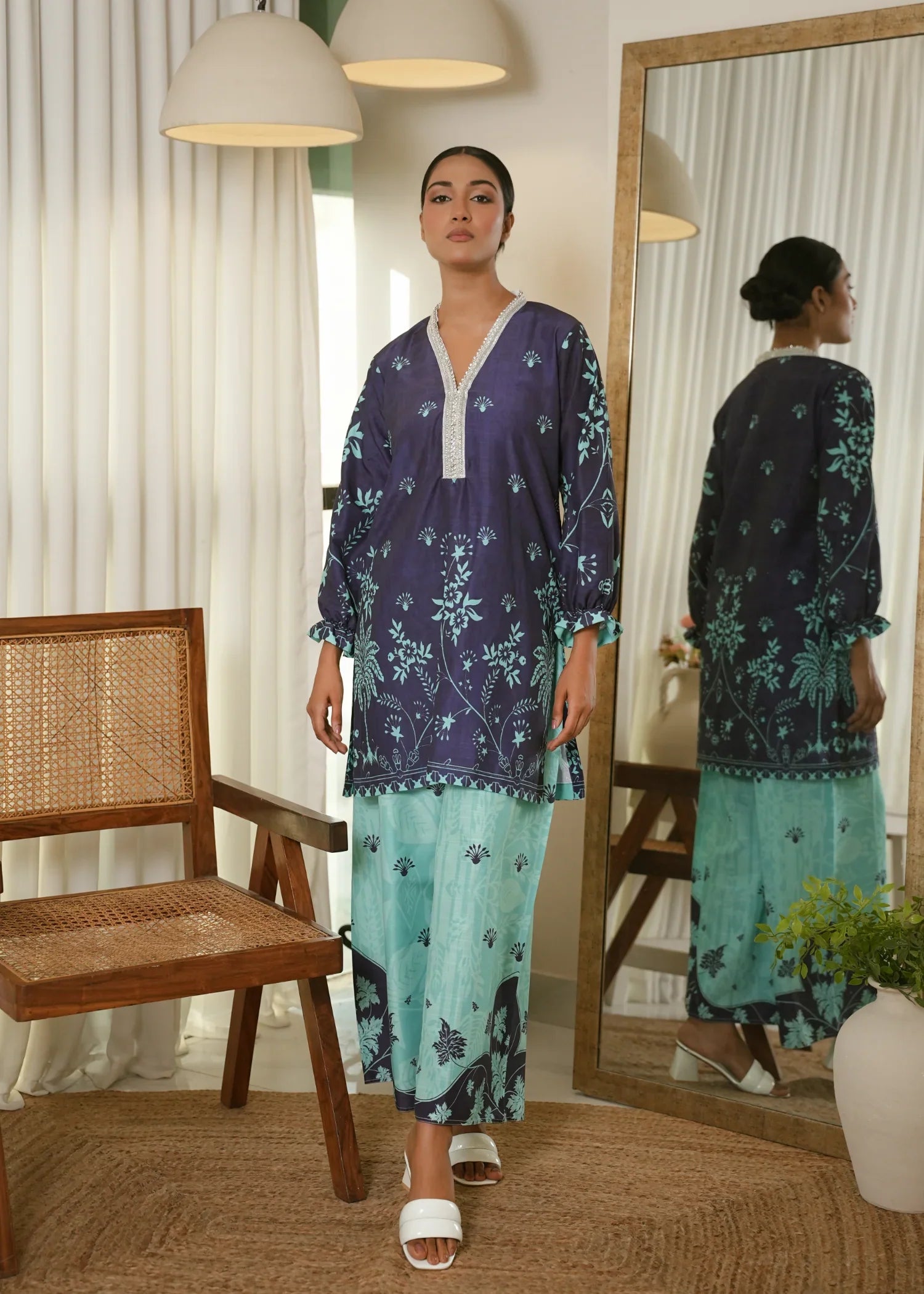 Chapter One - Karashe Stitched Summer Suit-Midnight Bloom