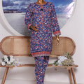Sumi Stitched Co Ords Printed Khaddar Suit-KC-03-Blue