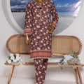 Sumi Stitched Co Ords Printed Khaddar Suit-KC-04-Brown