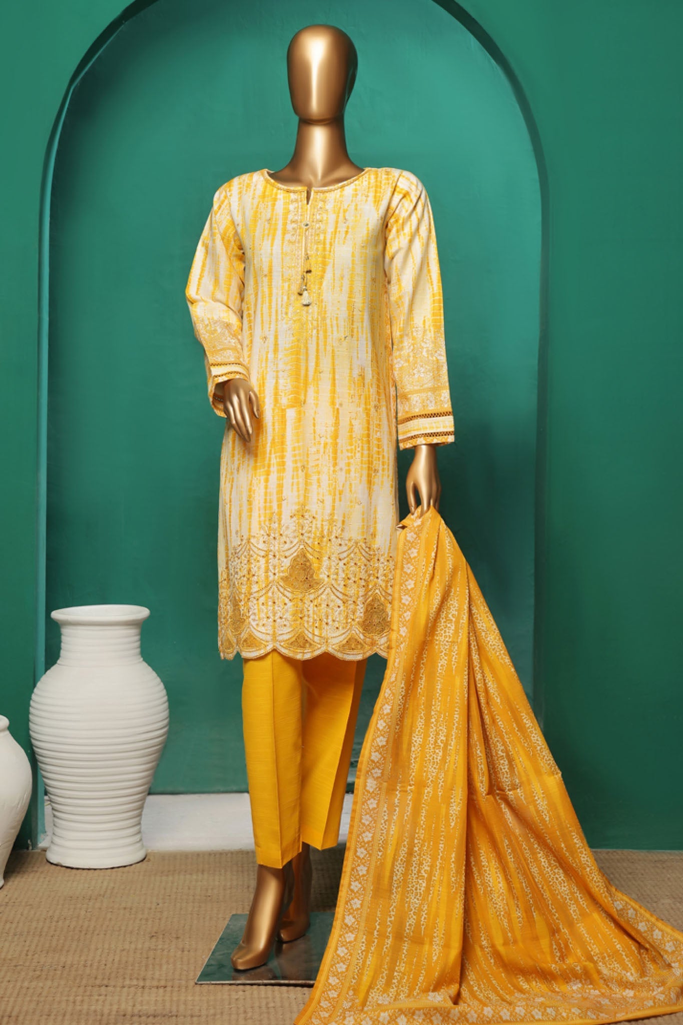 HZ Stitched 3 Piece Emb Khaddar Vol-03 Collection'2024-KE-929