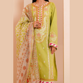 zellbury -Embroidered Shirt Shalwar Dupatta - Green - Lawn Suit-0189