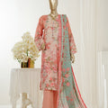 Bin Saeed Stitched 3 Piece Exclusive Printed Lawn Vol-10 Suit-LSM-2945-PEACH