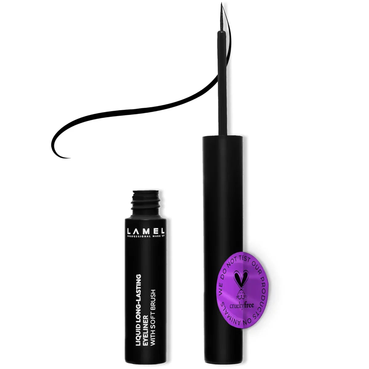 Lamel - Liquid Long-Lasting Eyeliner With Soft Brush №401 Carbon Black