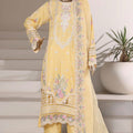 Sada Bahar Stitched 3 Piece Luxury Emb Festive Vol-03 Suit-LEL3-MK-258- YELLOW