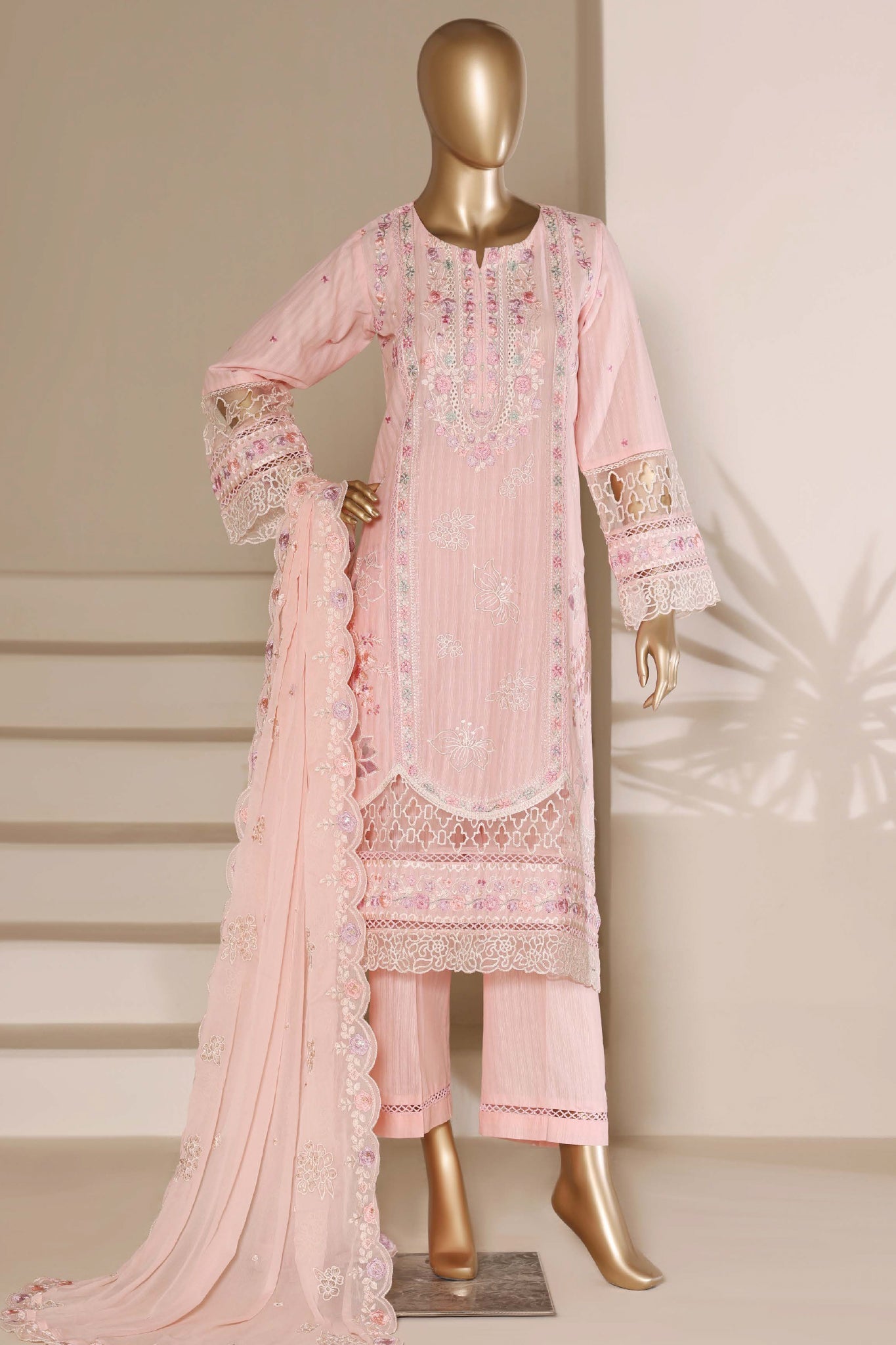 Sada Bahar Stitched 3 Piece Luxury Emb Festive Vol-05 Suit-LEL5-MK-2510-PINK