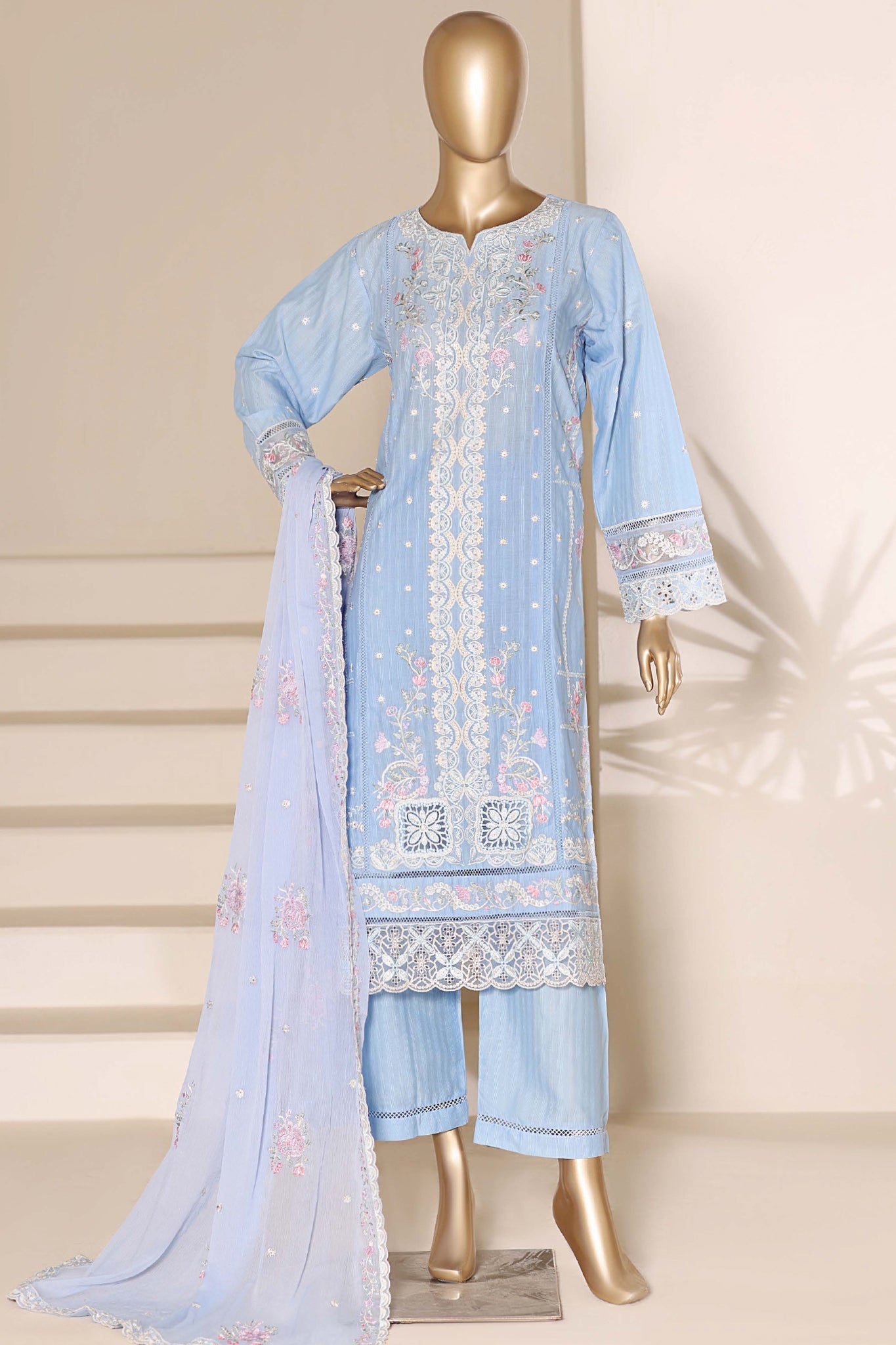 Sada Bahar Stitched 3 Piece Luxury Emb Festive Vol-05 Suit-LEL5-MK-255-FEROZI