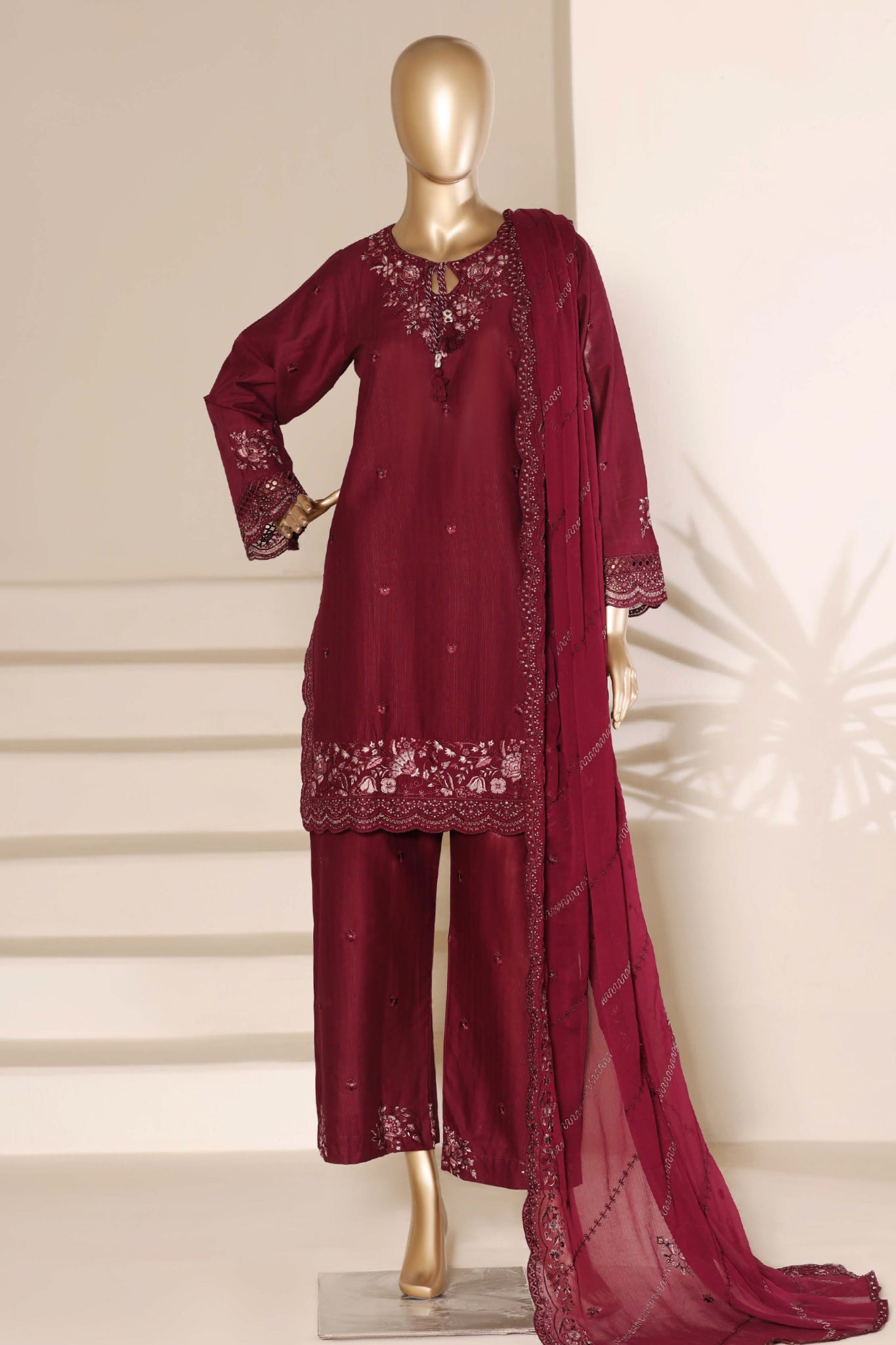 Sada Bahar Stitched 3 Piece Luxury Emb Festive Vol-05 Suit-LEL5-MK-259-FALSA