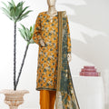 Bin Saeed Stitched 3 Piece Exclusive Printed Lawn Vol-08 Suit-LSM-2877-Yellow