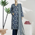 Bin Saeed Stitched 3 Piece Exclusive Printed Lawn Vol-08 Suit-LSM-2884-Blue