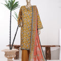Bin Saeed Stitched 3 Piece Exclusive Printed Lawn Vol-09 Suit-LSM-2906-Mustard