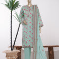 Bin Saeed Stitched 3 Piece Exclusive Printed Lawn Vol-09 Suit-LSM-2915-Pista