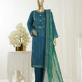 Bin Saeed Stitched 3 Piece Exclusive Printed Lawn Vol-10 Suit-LSM-2947-BLUE