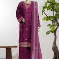 Bin Saeed Stitched 3 Piece Luxury Jacquard Vol-01 Suit-LSM-2965-PURPLE