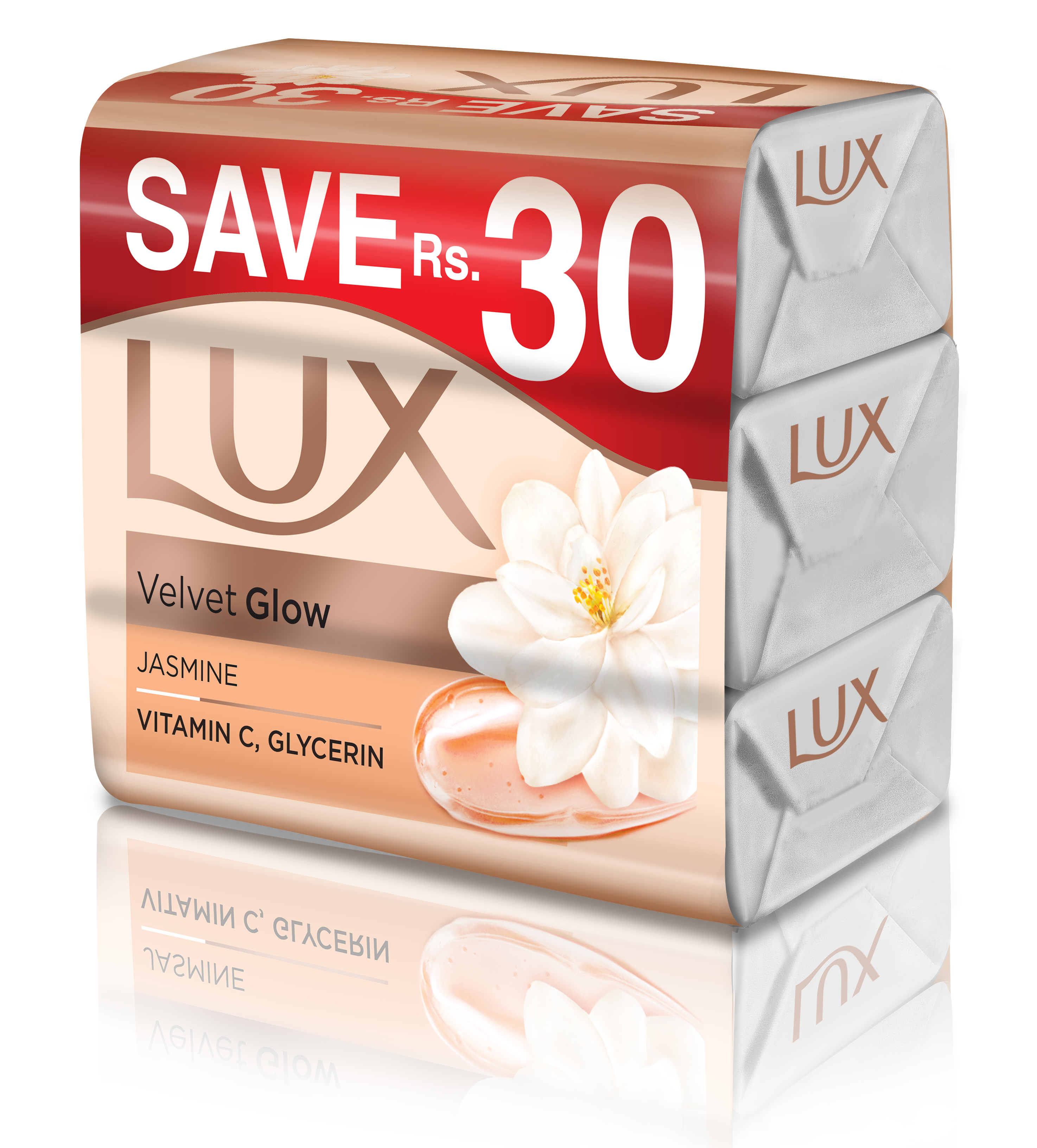 Lux - Velvet Touch Soap Bar Trio White - 130g