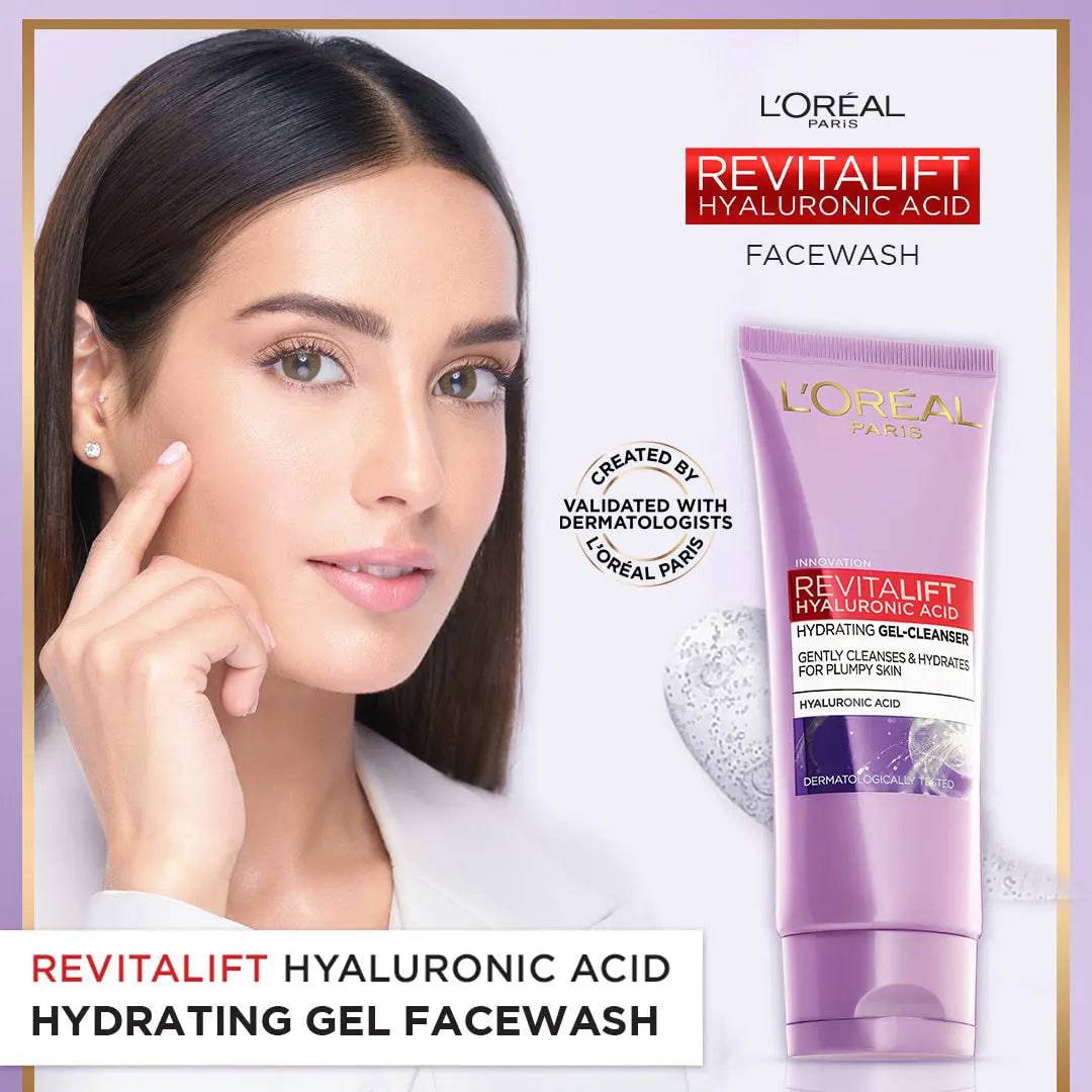 L'Oreal Paris Revitalift Hyaluronic Acid Hydrating Gel Facewash 100ml - My Store