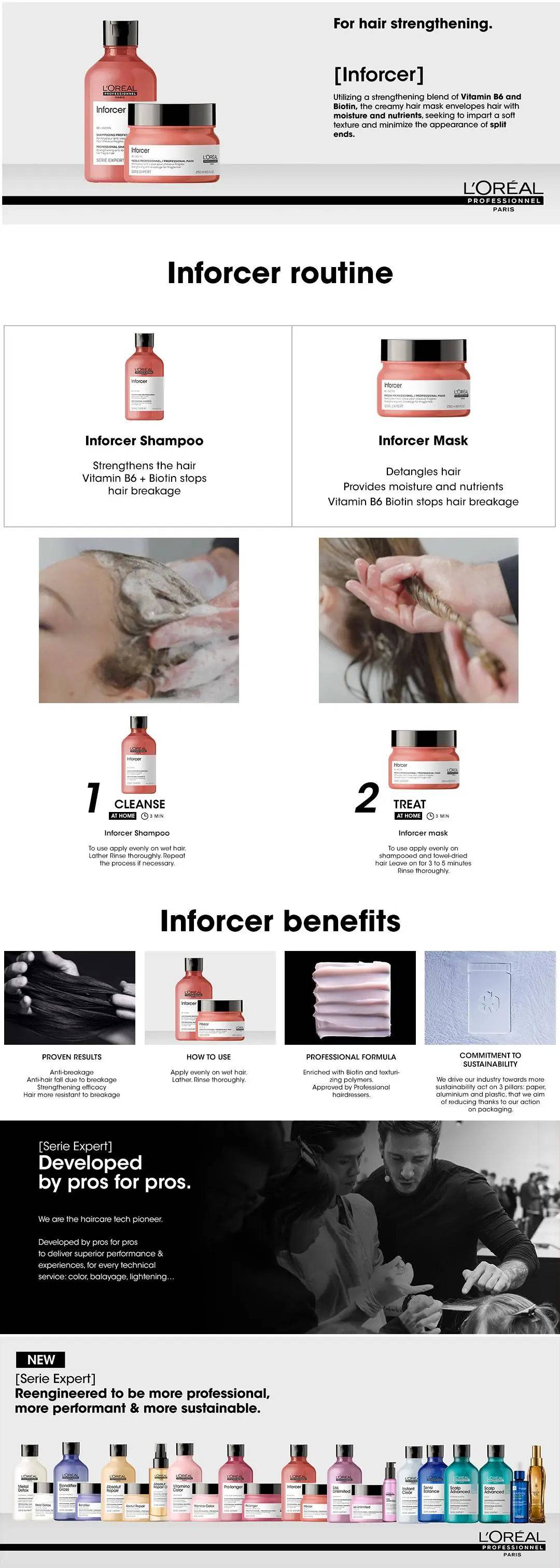 L'Oreal Professional - Serie Expert Inforcer Shampoo 300 ML - For Weak & Brittle Hair - My Store
