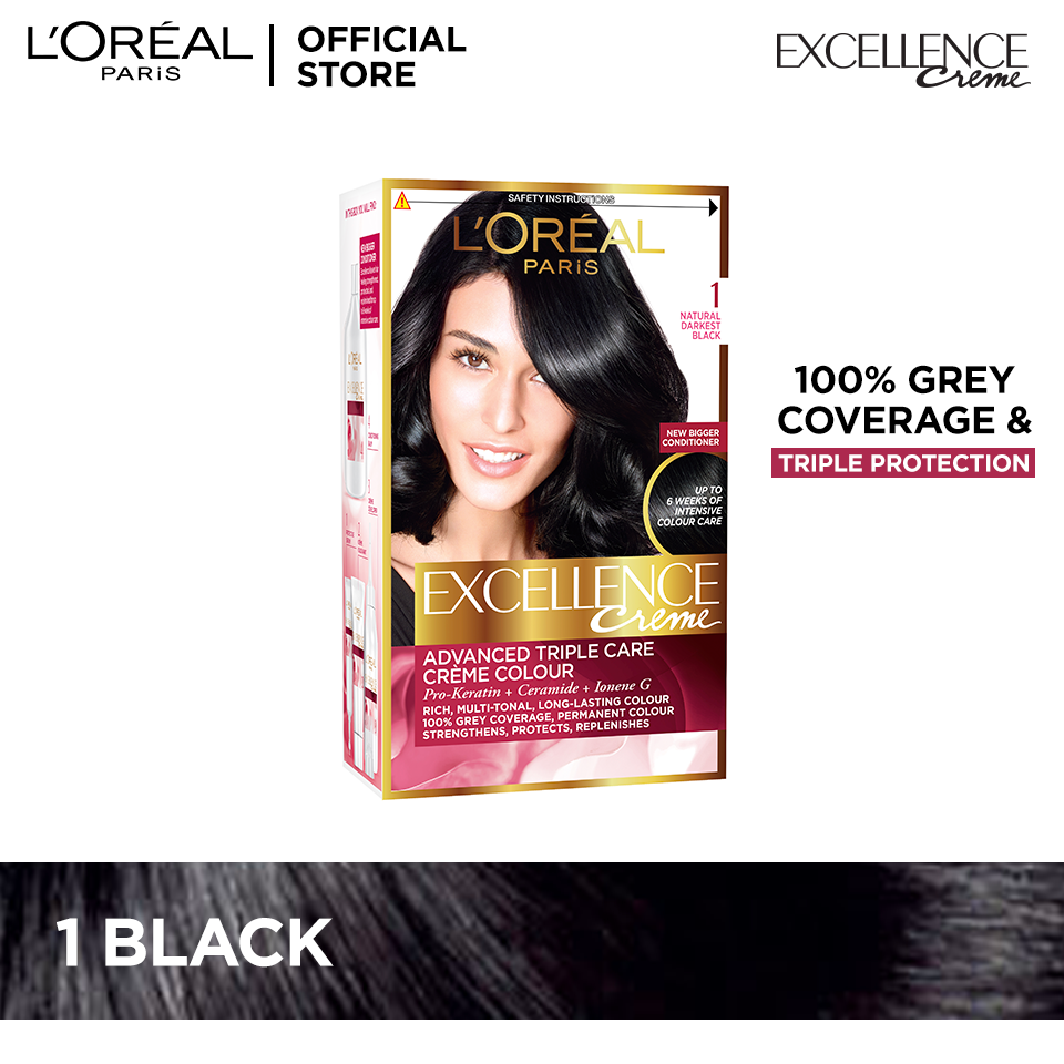 L'Oreal Paris Excellence Creme Hair Colour #1.0 Black Noir