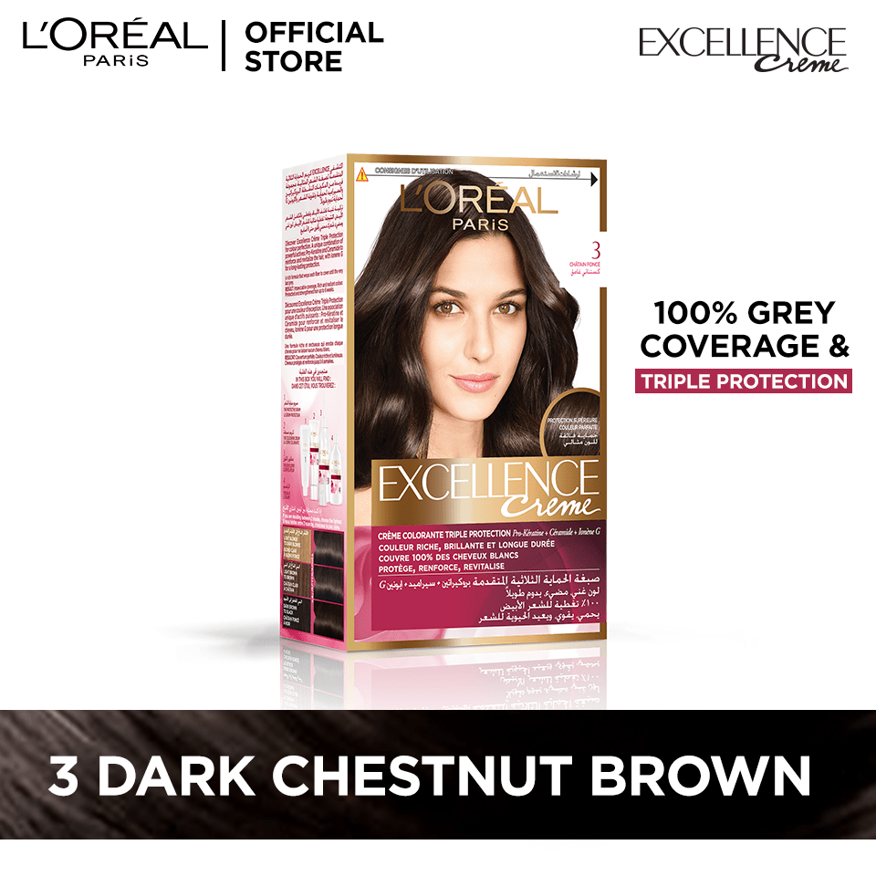 L'Oreal Paris Excellence Creme Hair Colour #3 Dark Brown - My Store