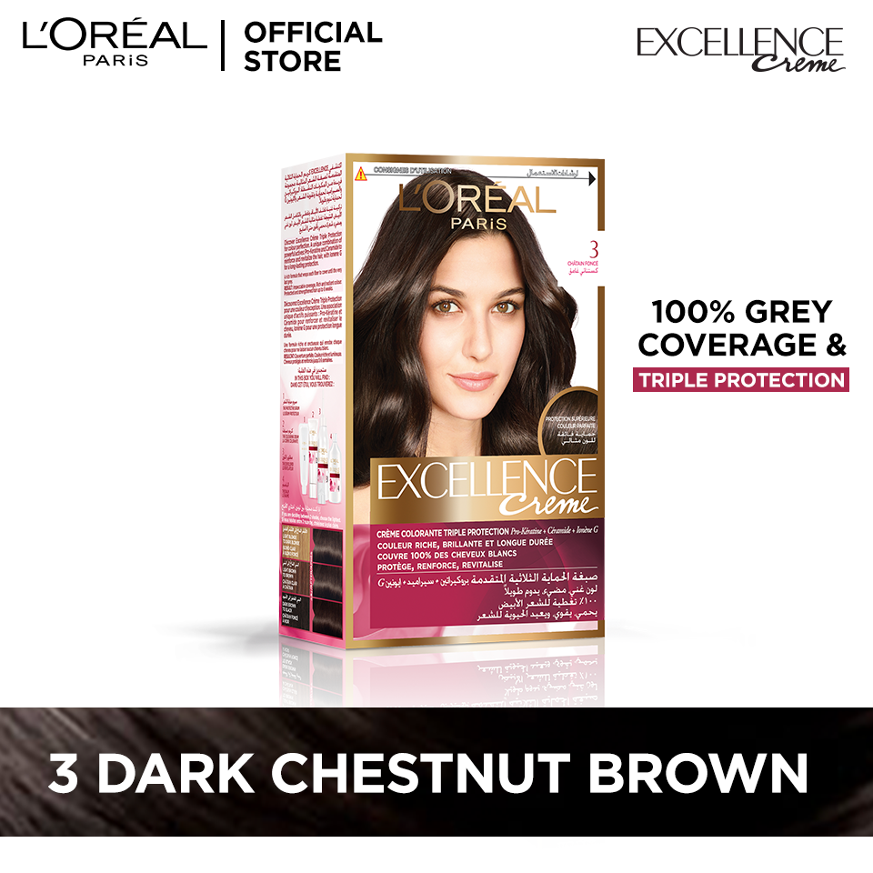 L'Oreal Paris Excellence Creme Hair Colour #3 Dark Brown