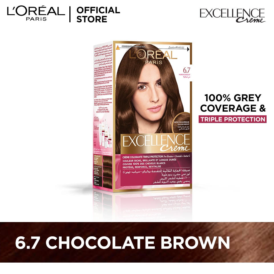 L'Oreal Paris Excellence Creme Hair Colour #6.7 Chocolate Brown