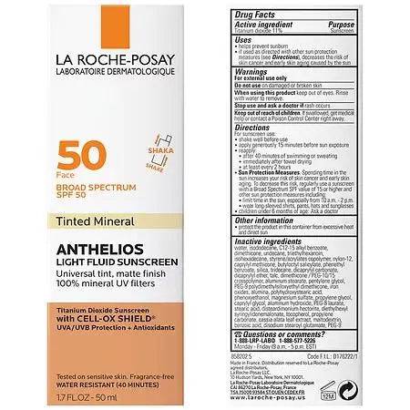 La Roche Posay - Anthelios Light Fluid Tinted Mineral Sunscreen Spf 50 50Ml - My Store