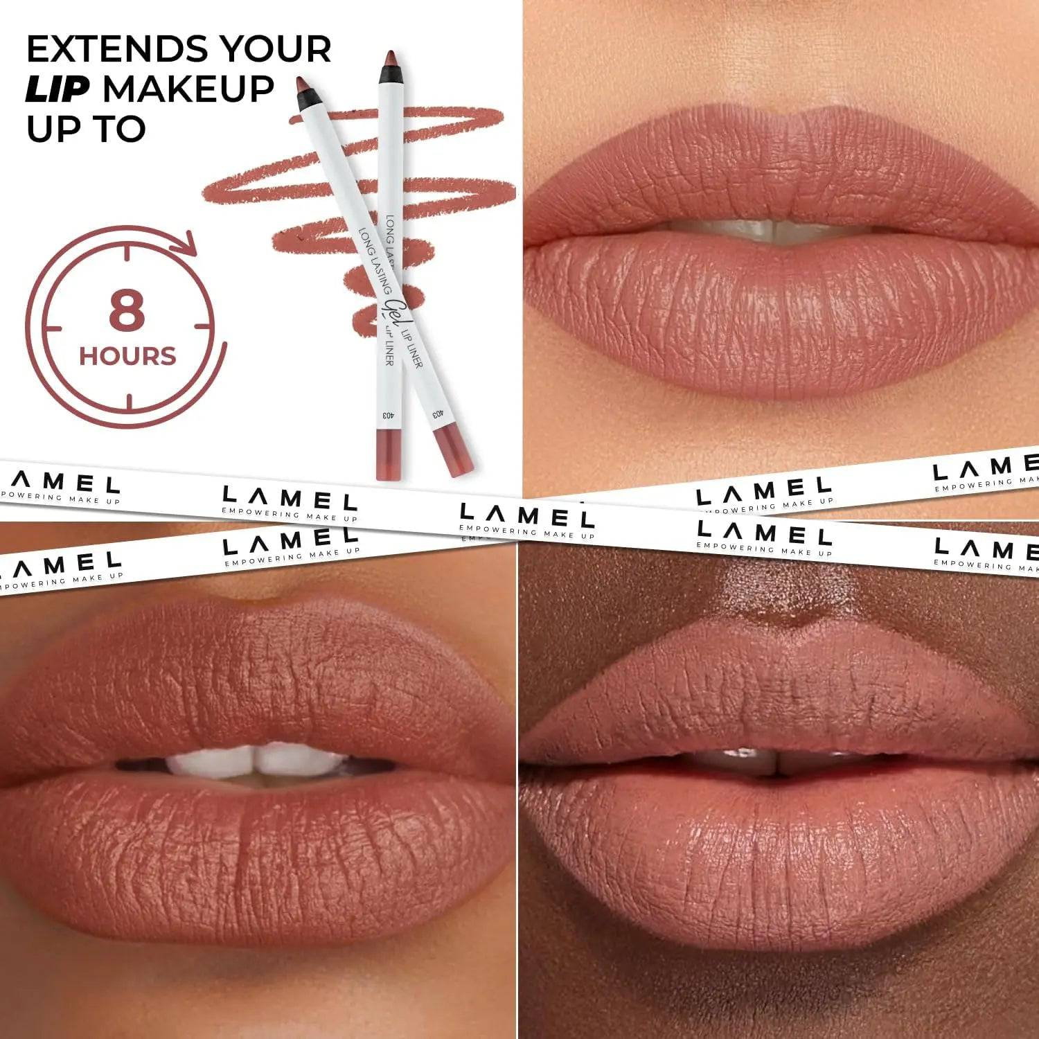 Lamel - Long Lasting Gel Lip Liner №408 Pink Plum - My Store