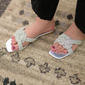 Mgs Style Slipper Collection-Lattice Knot Flats  Ivory Glow