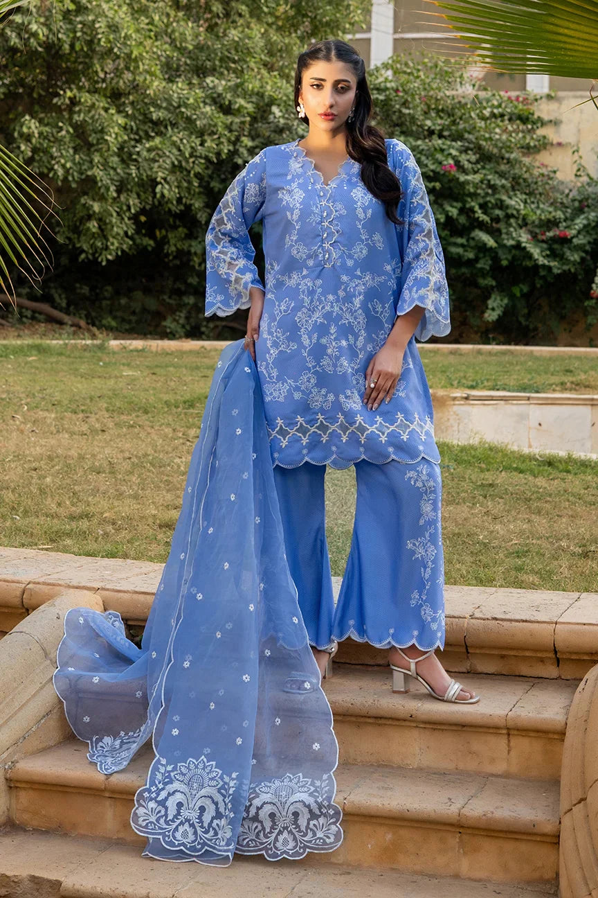 Dhaga Stitched 3 Piece Summer Suit-Loraine