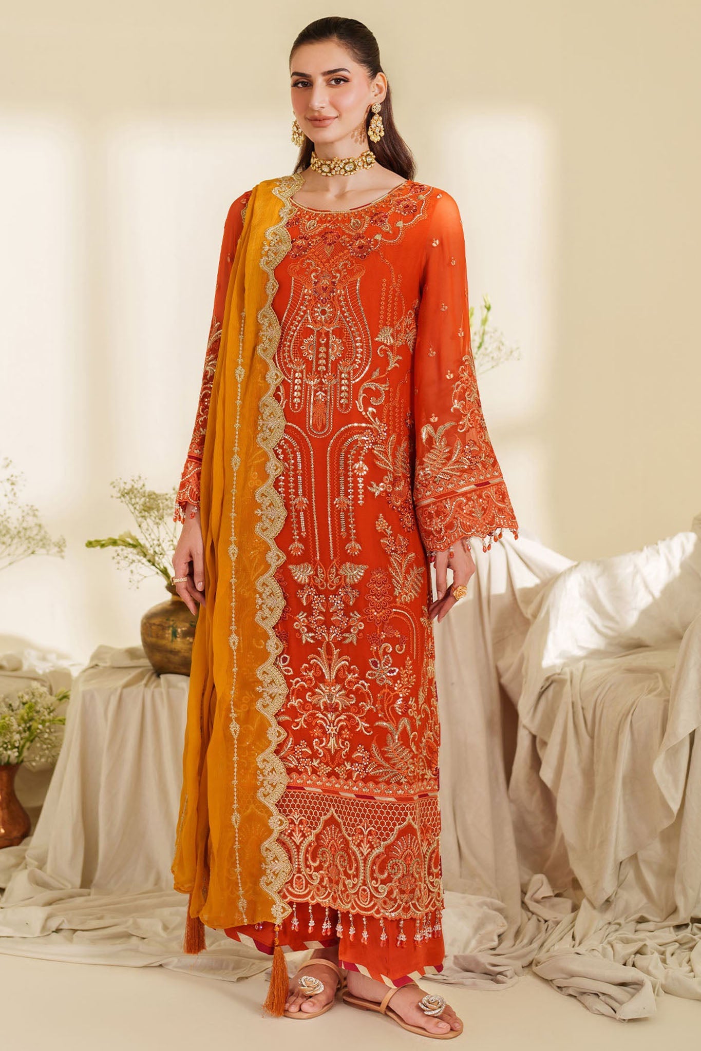 Noore By Imrozia Serene Unstitched 3 Piece Luxury Chiffon Suit-M-100-Sira